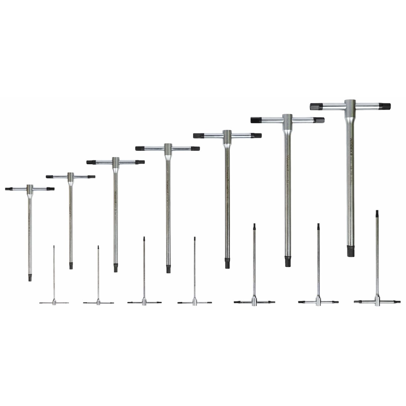 Chiave a T maschio esagonale con asta fissa in kit WX2717/S7 - WX2717/S8 - WX2717/S10 - WX2717/S14 WODEX