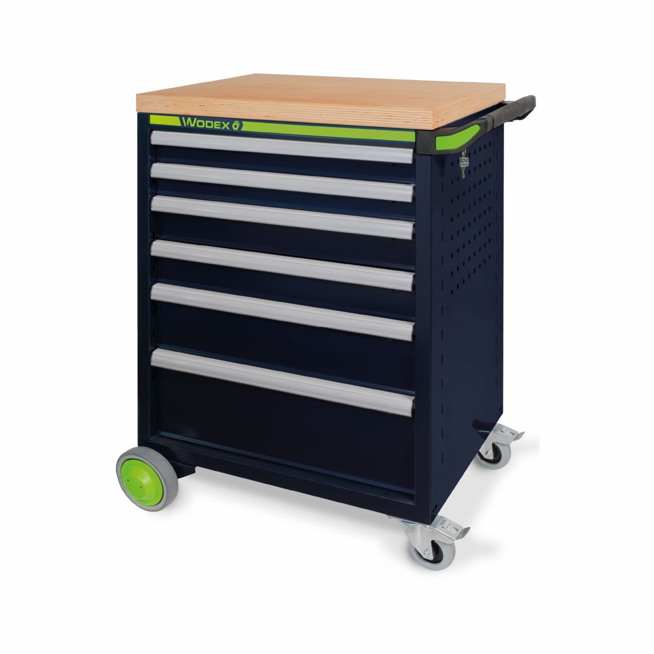 Tool cabinet trolleys with wooden top WODEX WX9416/B6