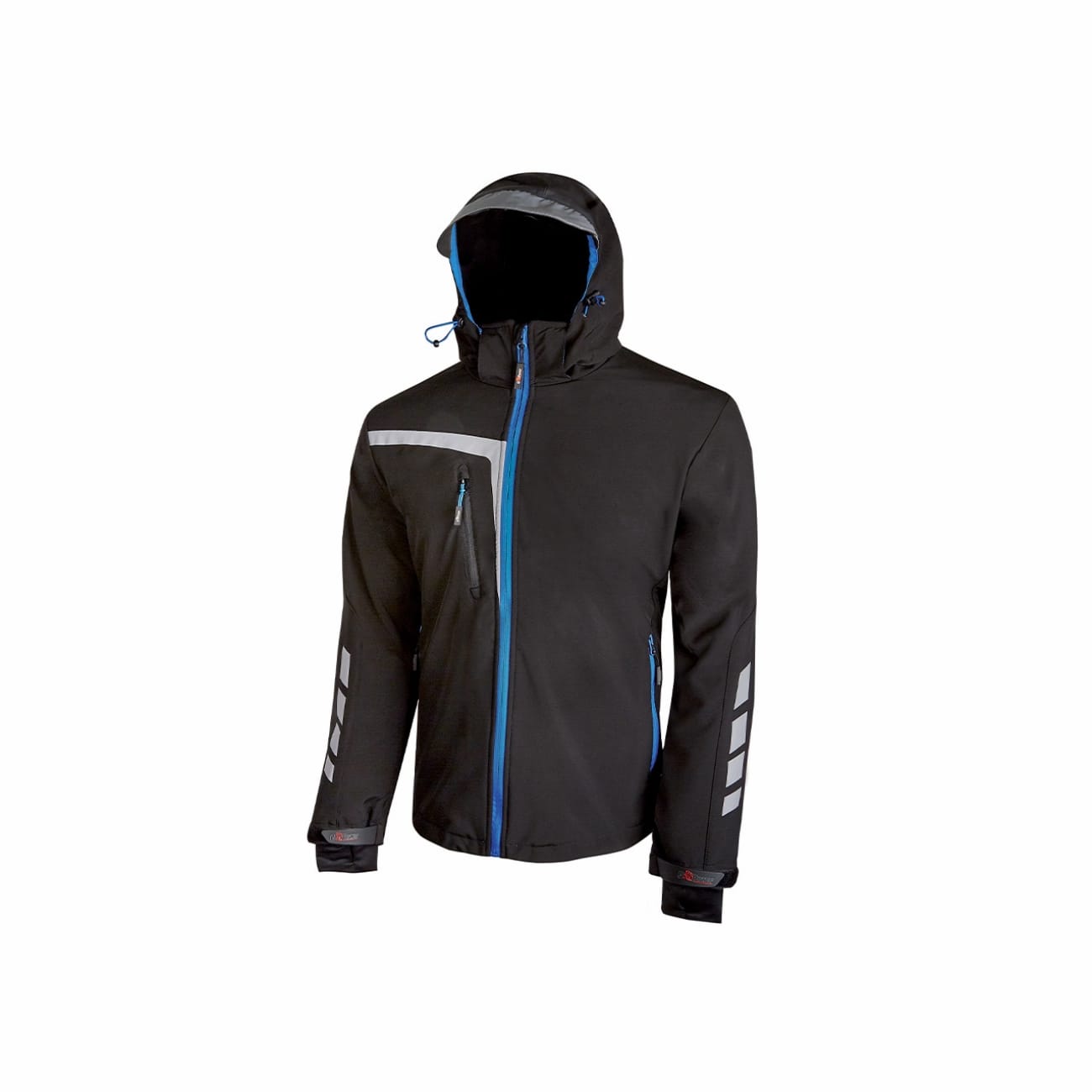 Chaqueta cortaviento soft shell con capucha desmontable y bolsillos con cremallera QUICK U-POWER