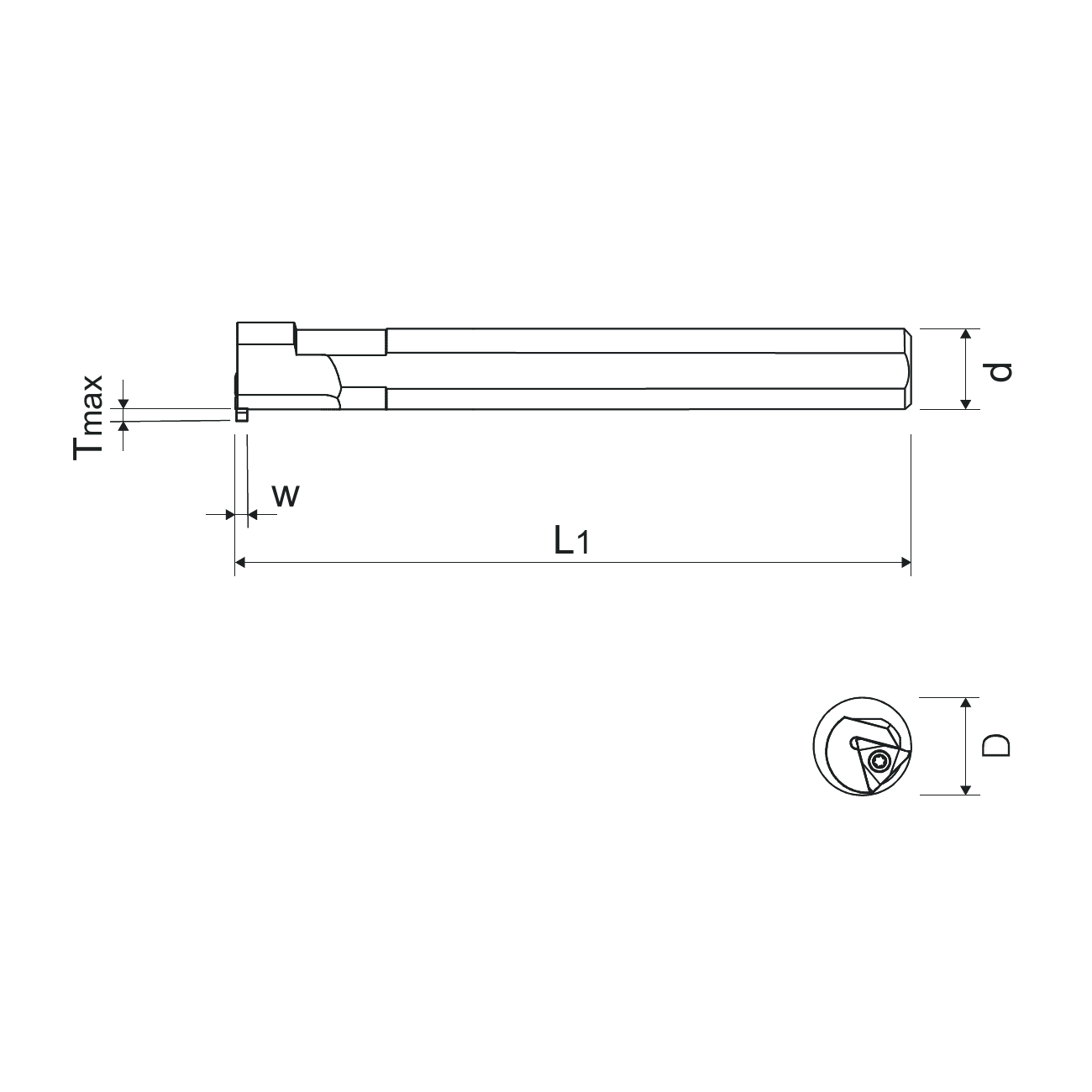 Portainserti di scanalatura interna per inserti triangolari R/L KERFOLG TURN
