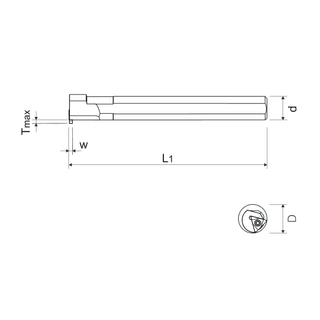 Toolholders for internal grooving for triangolar inserts R/L KERFOLG TURN