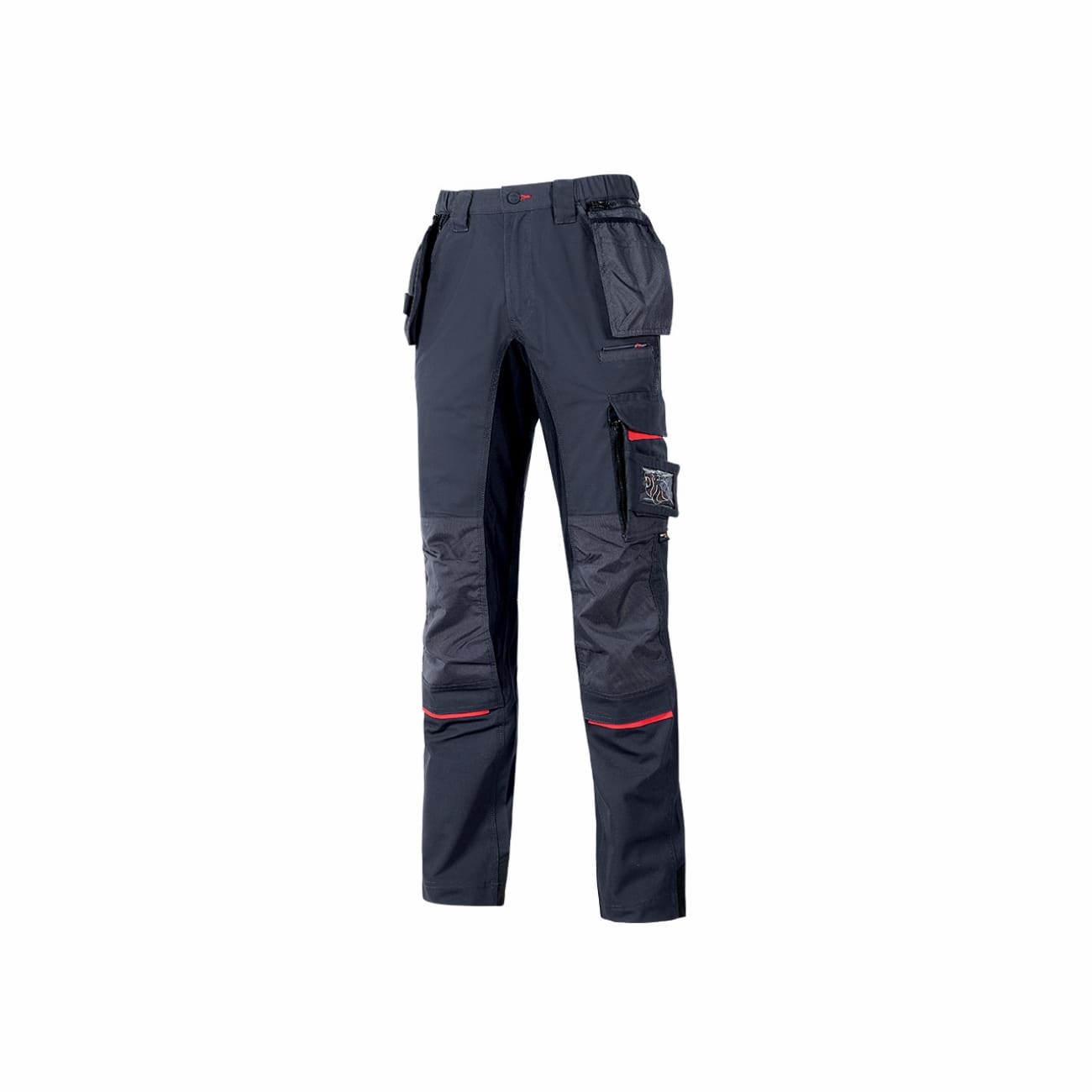 Work trousers with multifunctional pockets and stretch inserts RACE U-POWER