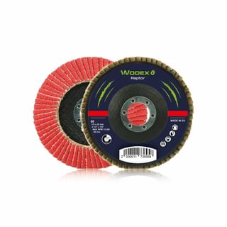 Flap discs with fibreglass backing and polycotton cloth WODEX RAPTOR PIANO