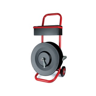 Plastic strapping trolley