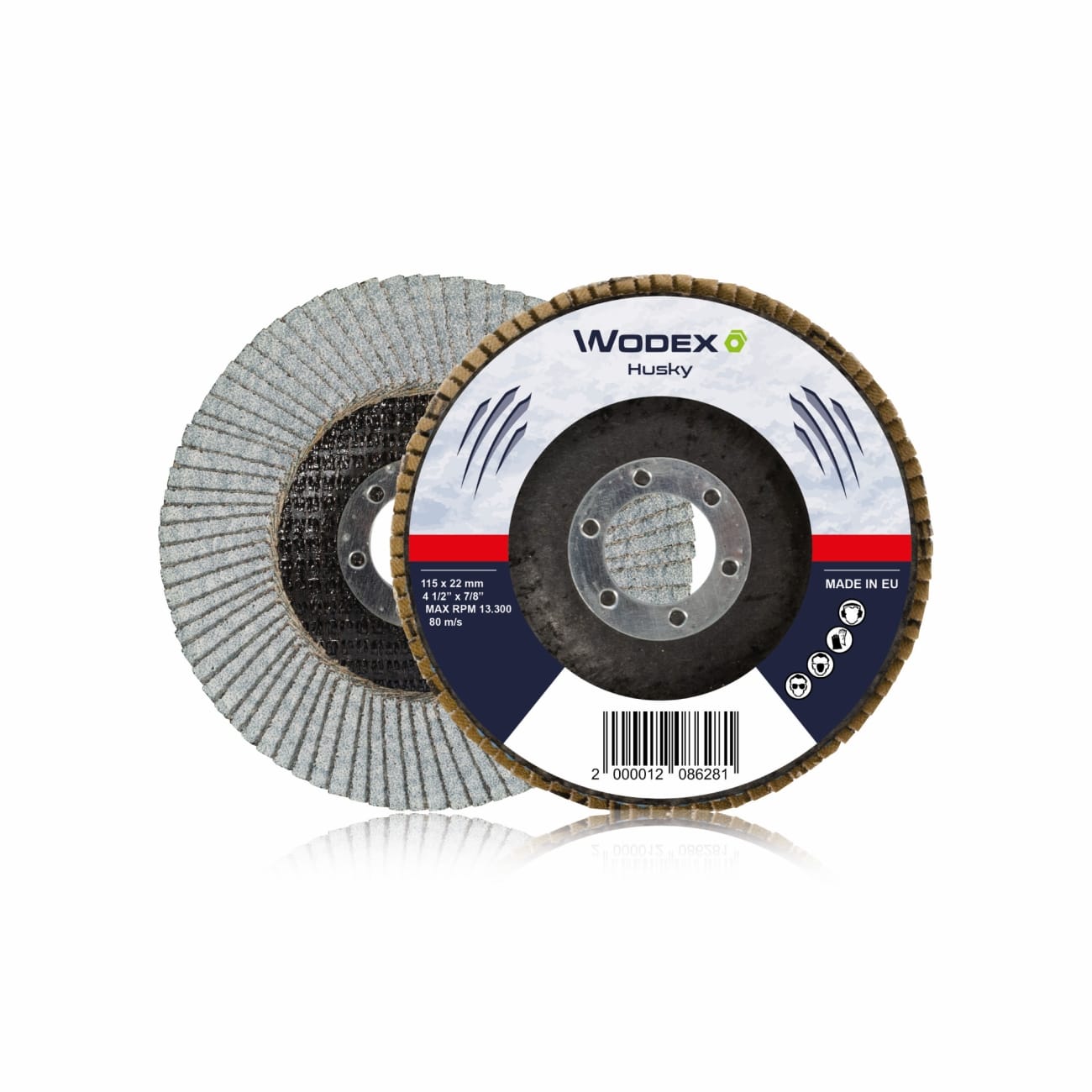 Dischi lamellari con supporto in fibra e tela in zirconio stearato WODEX HUSKY