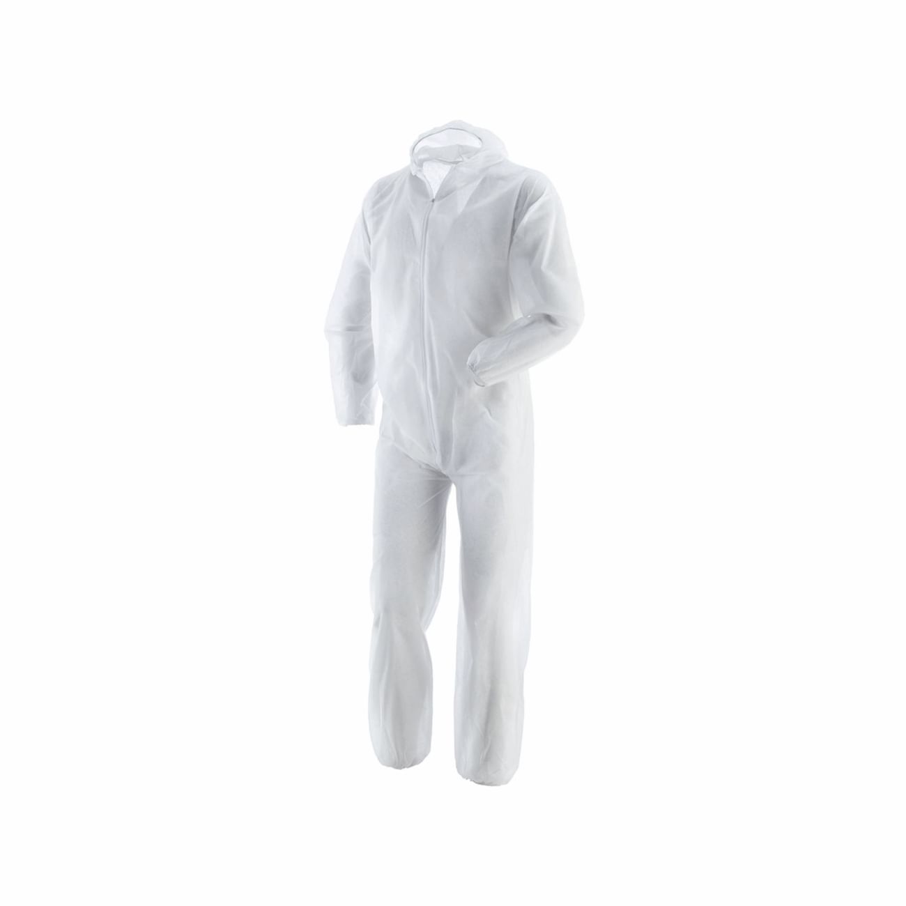 One piece disposable overalls with hood