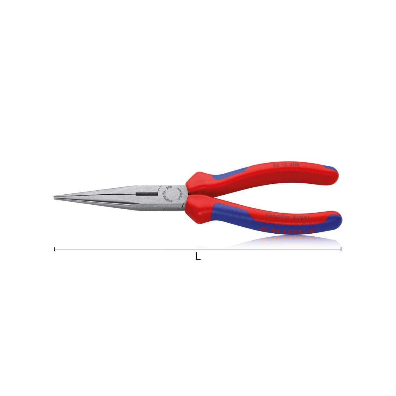 Half round long nose pliers for mechanics long KNIPEX 26 12 200