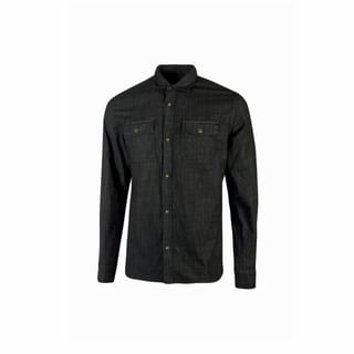 Sustainable work jeans shirt with pockets and embroidered collar MAPLE U-POWER