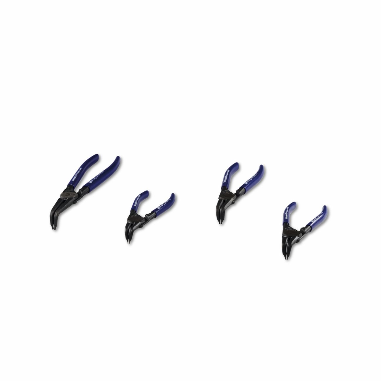 Juego de pinzas para anillos elásticos internos de boca 90° WODEX WX3407/S4