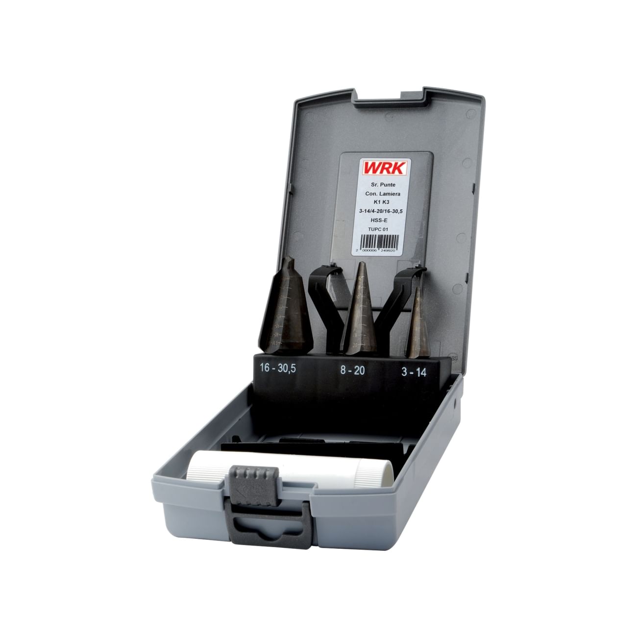 Conical drill bit set for sheet metal WRK