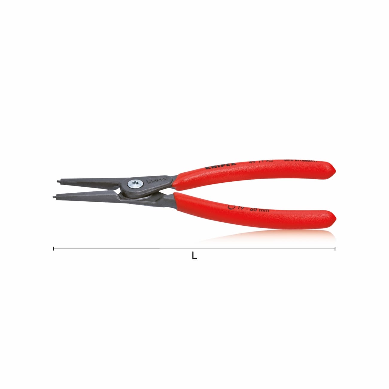 Pinze a becchi diritti per anelli elastici esterni KNIPEX 49 11 A0/A1/A2/A3/A4