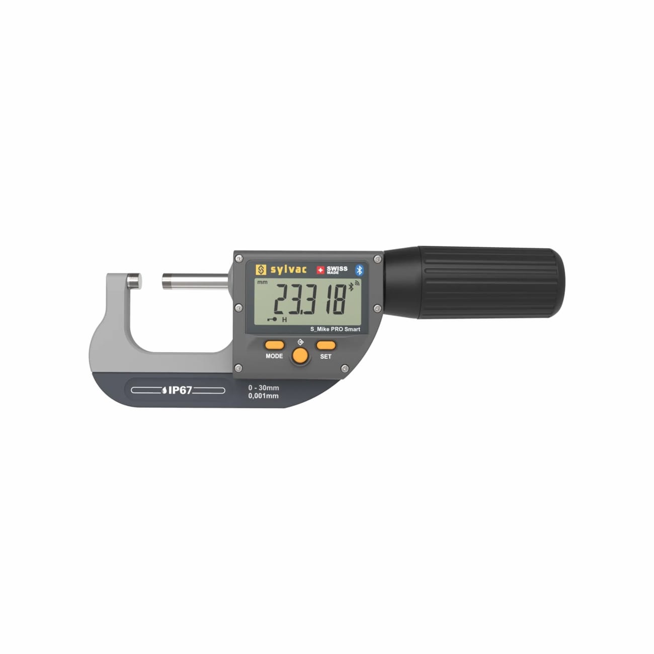Micrómetro digital IP67 con avance rápido Bluetooth® y preajustes S_Mike PRO Smart SYLVAC
