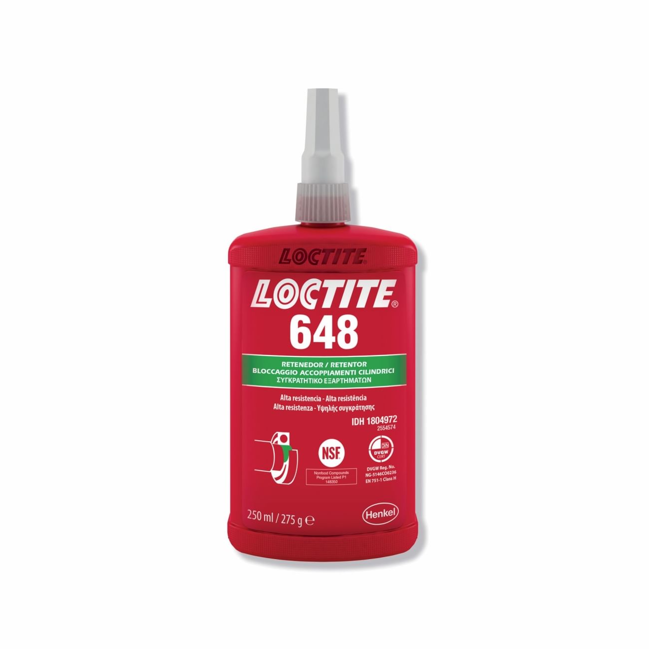Retenedores para acoplamientos cilíndricos LOCTITE 648