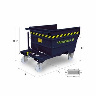 WODEX WX9900, Spänebehälter, kippbar