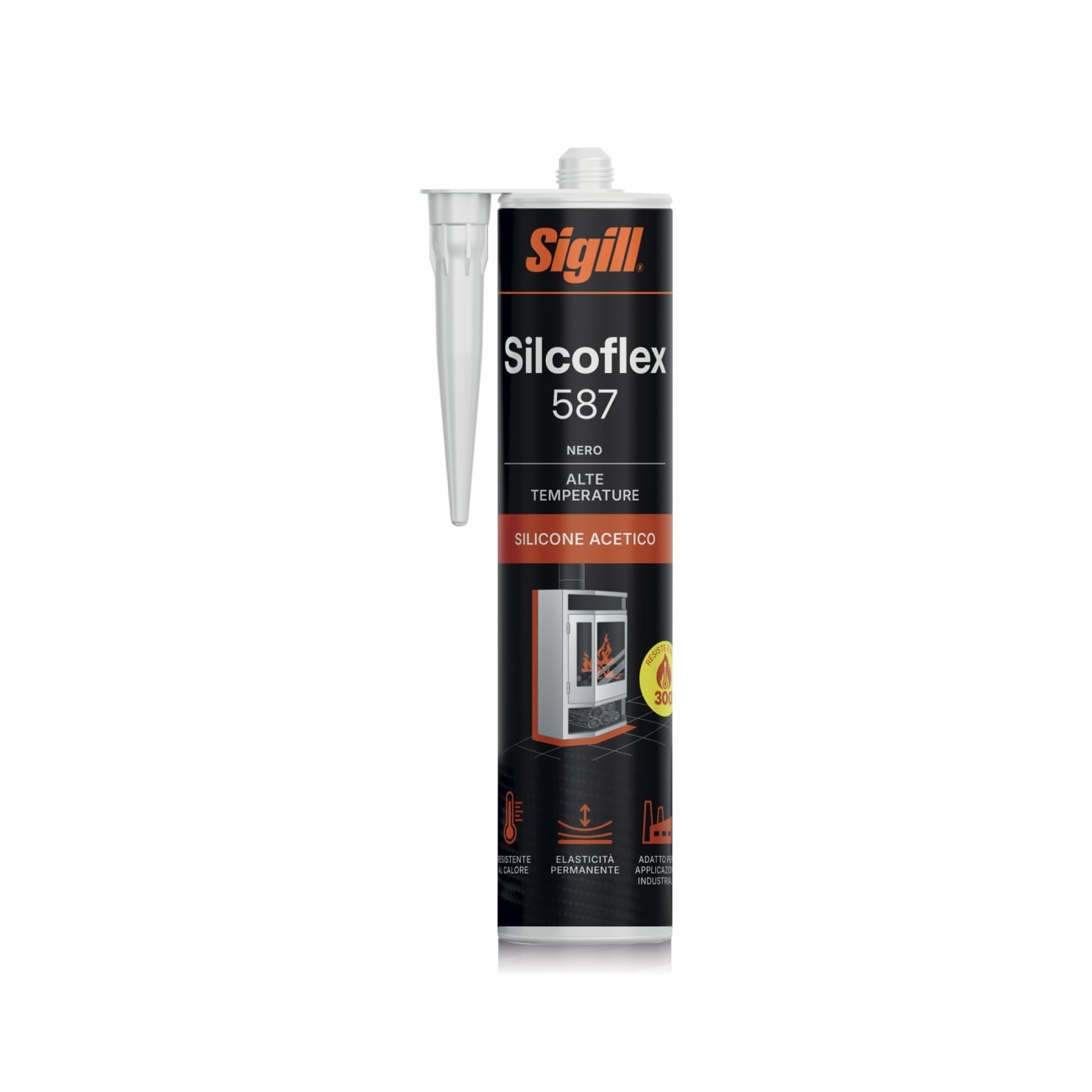 Sigillante siliconico acetico alta temperatura SILCOFLEX 583 - 587 SIGILL