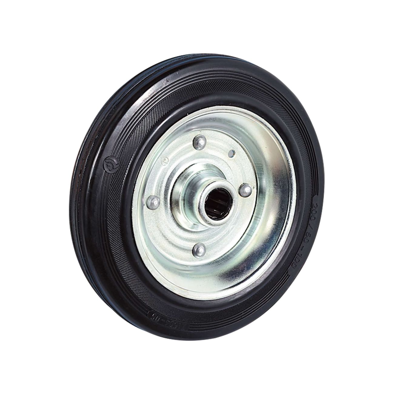 Black rubber wheels in sheet metal TELLURE R&#212;TA