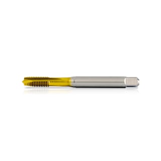 Macho de acero rápido fabricado a partir de polvo, con filo recto, para rosca derecha B 4/5 M3 - M24, orificio pasante DIN 13 - M TiN POWER KERFOLG
