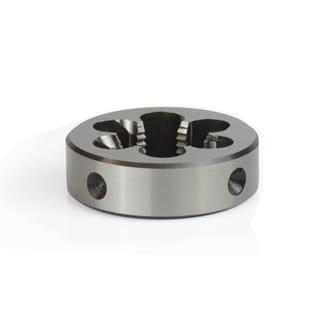 Fixed HSS die, right-hand thread, 1/4" #12 ASME B1.1 UNF, right-hand cut, BRIGHT KERFOLG