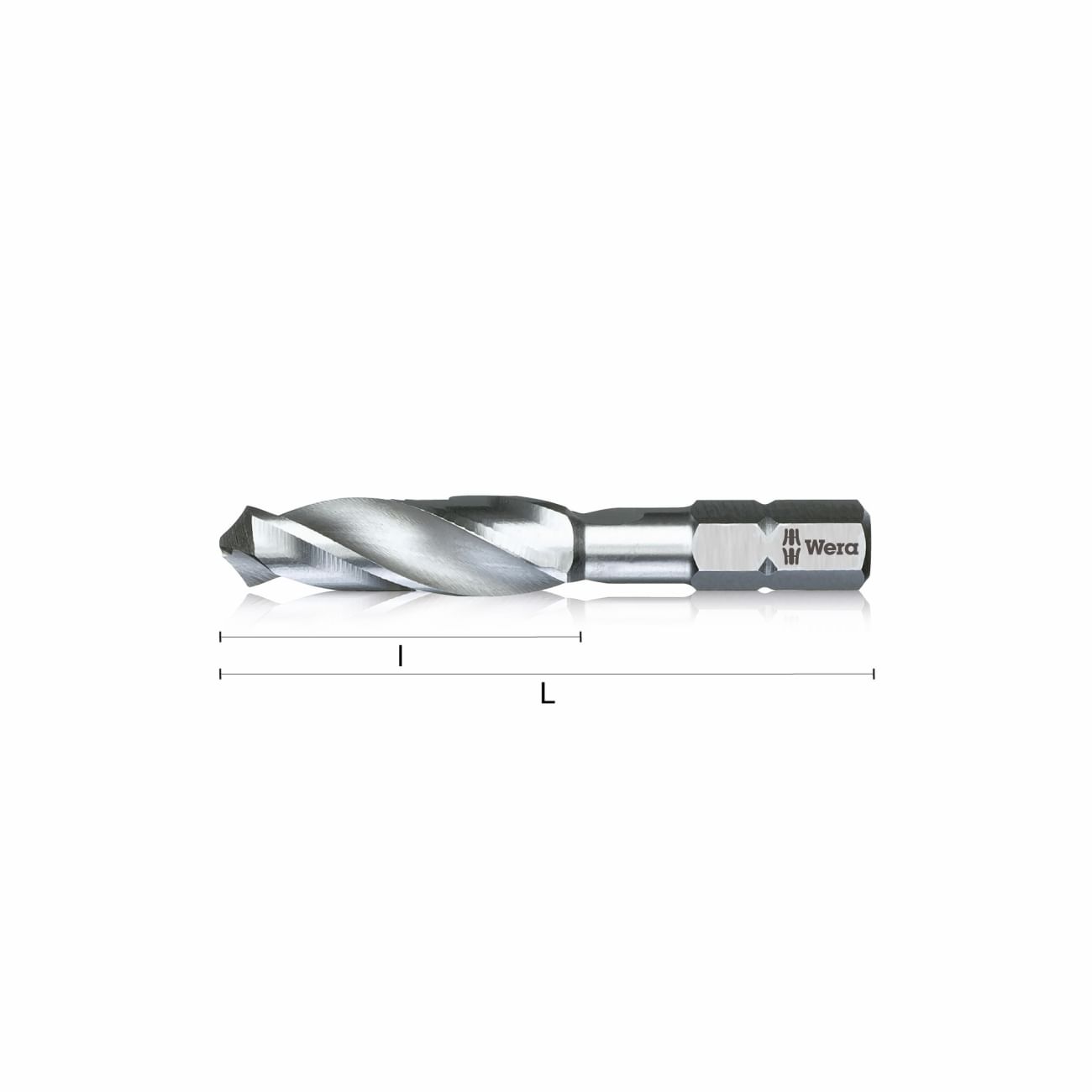 Drill bits for metal with hexagonal drive 1/4" WERA 848 HSS