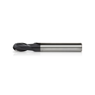 Solid carbide end mill 1–16 mm, 2-flute, extra-short helix, 30° rake angle, 0° radius edge KERFOLG