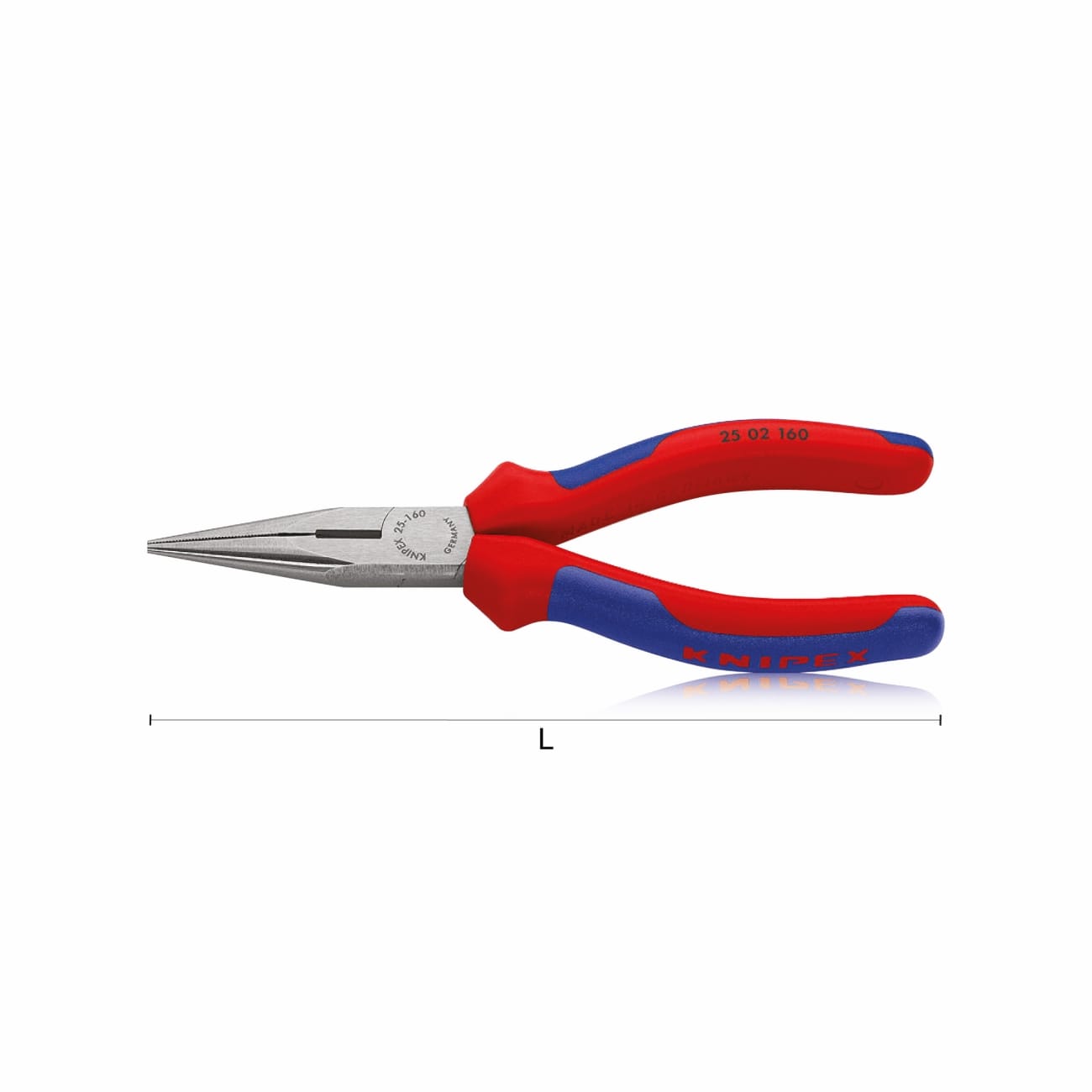 Half round nose pliers for mechanics KNIPEX 25 02 140/160