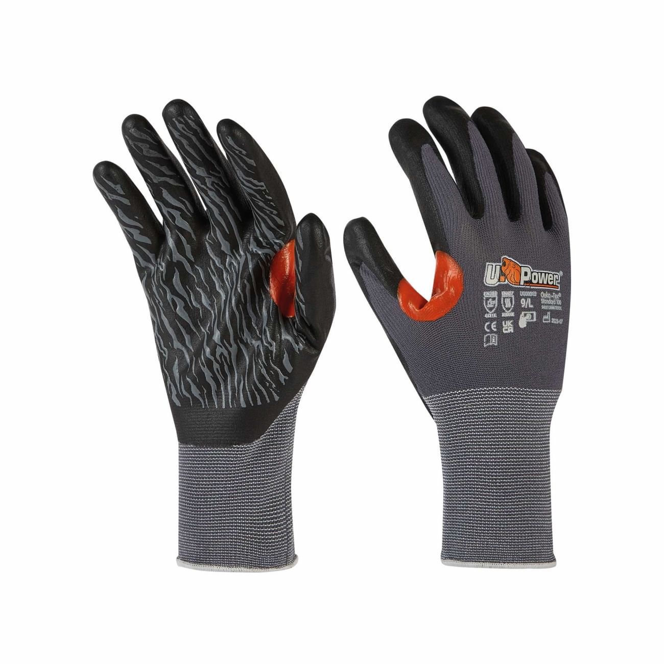 Nitrilbeschichteter flacher Handschuh aus Nylon und Spandex KUMBA U-POWER