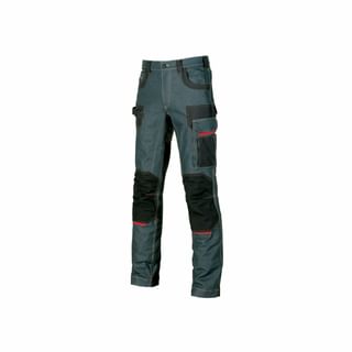 Pantalones de trabajo de denim elástico con inserciones de Cordura PLATINUM BUTTOM U-POWER