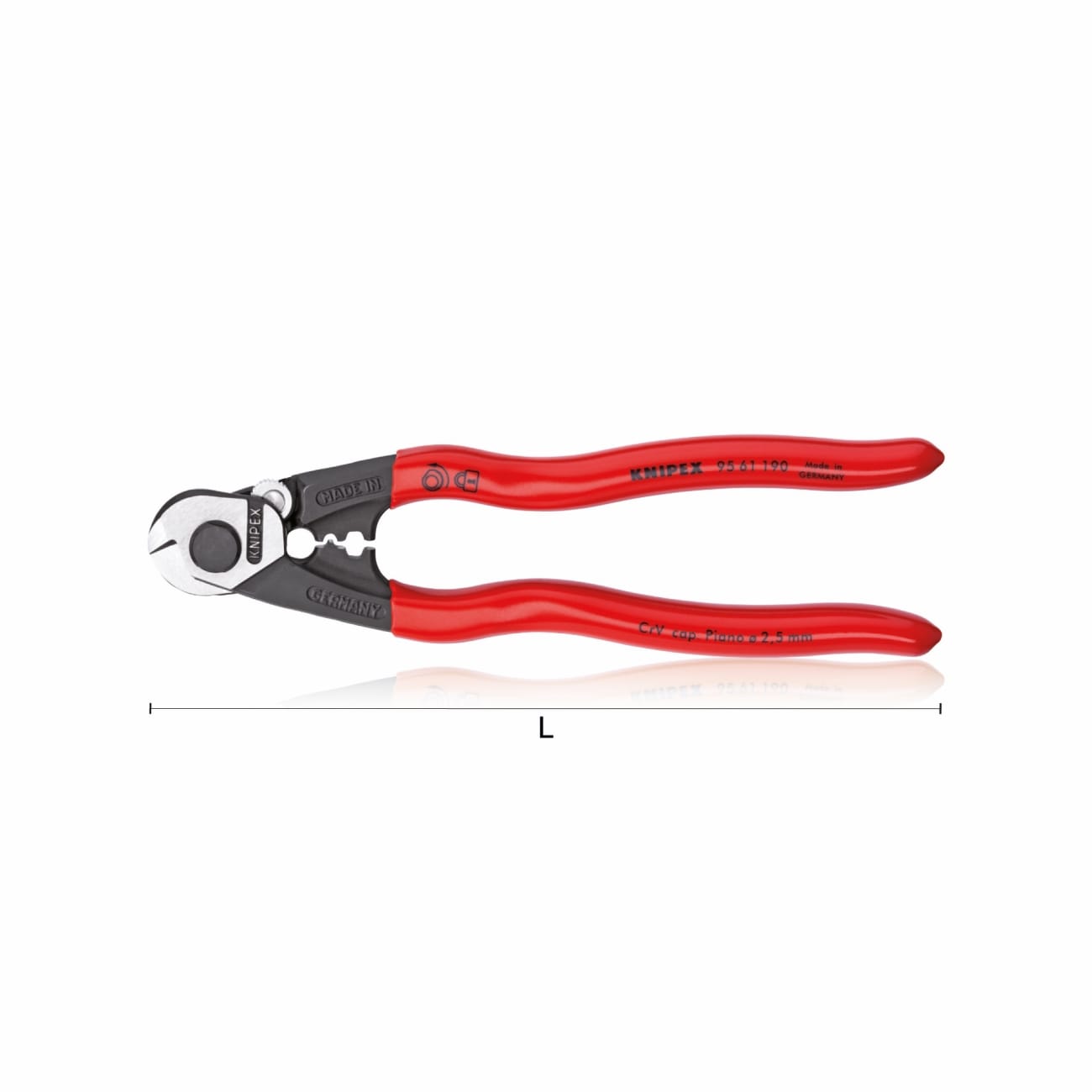 Cable shears for ropes and steel wire KNIPEX 95 61 190
