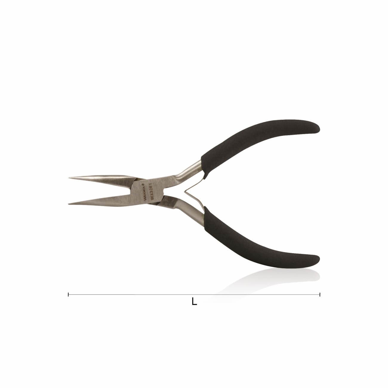 Pliers with half-round long bent nose internally smooth WODEX WX3261
