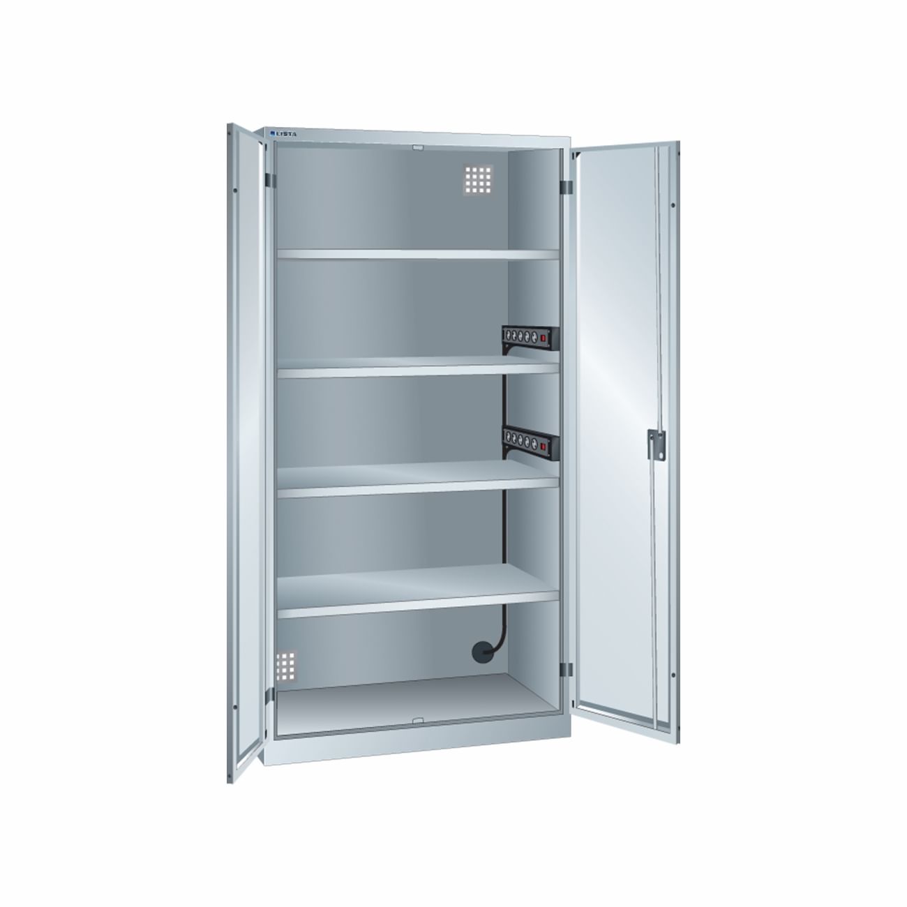 Battery charger cabinets with swing doors LISTA 62.955