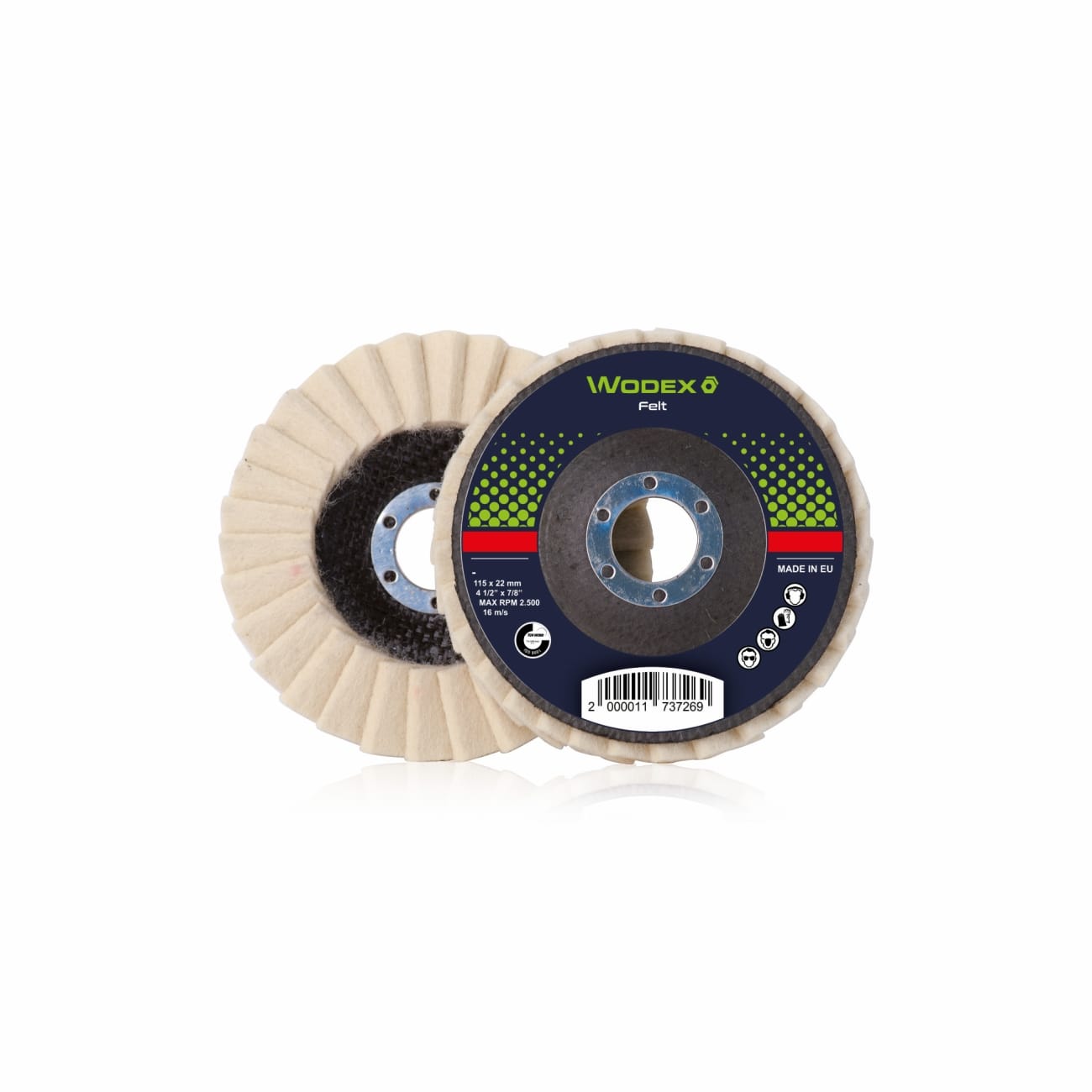 Discs for surface treatment in felt WODEX FELT