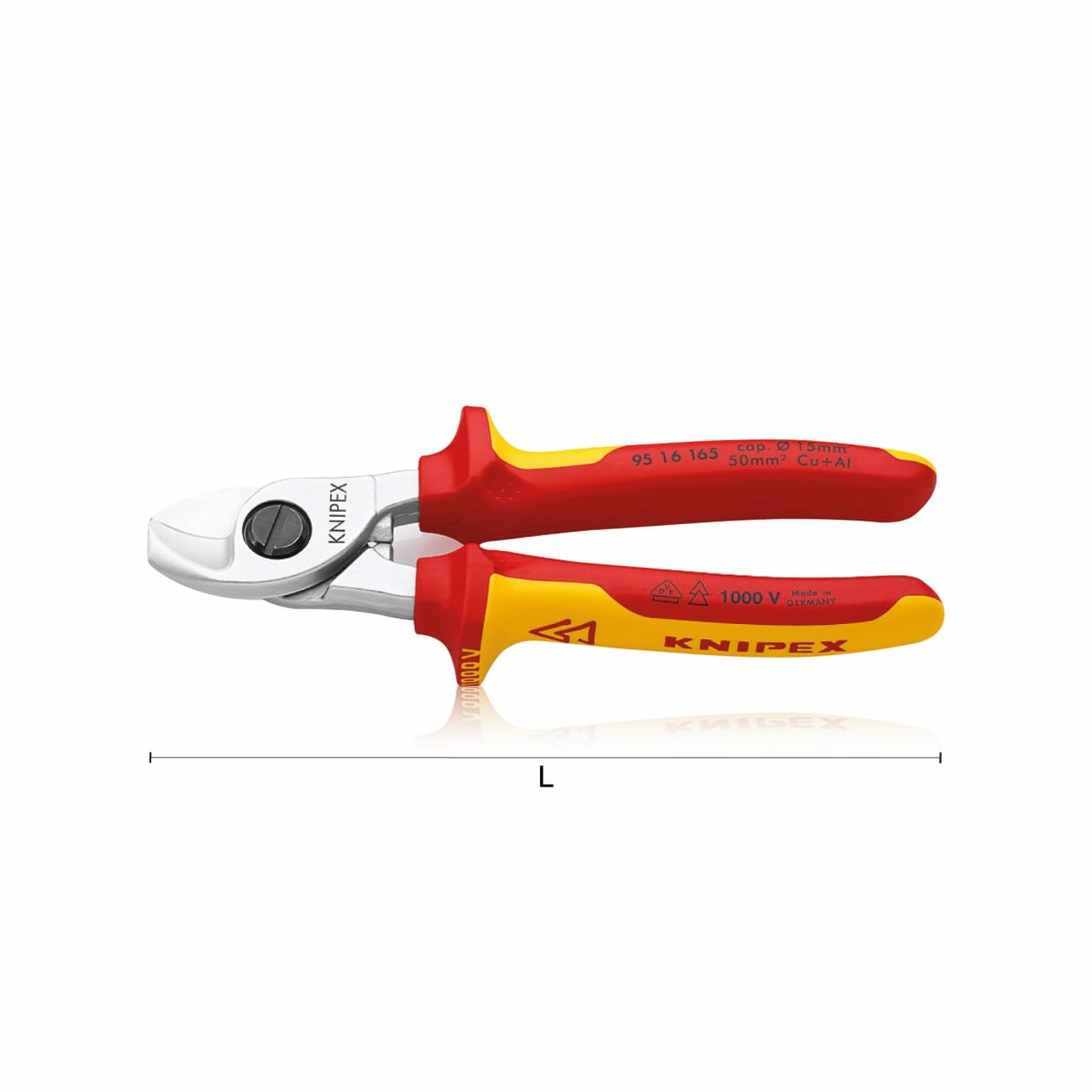 Cable shears for VDE Insulated cable 1000 Volts KNIPEX 95 16 165