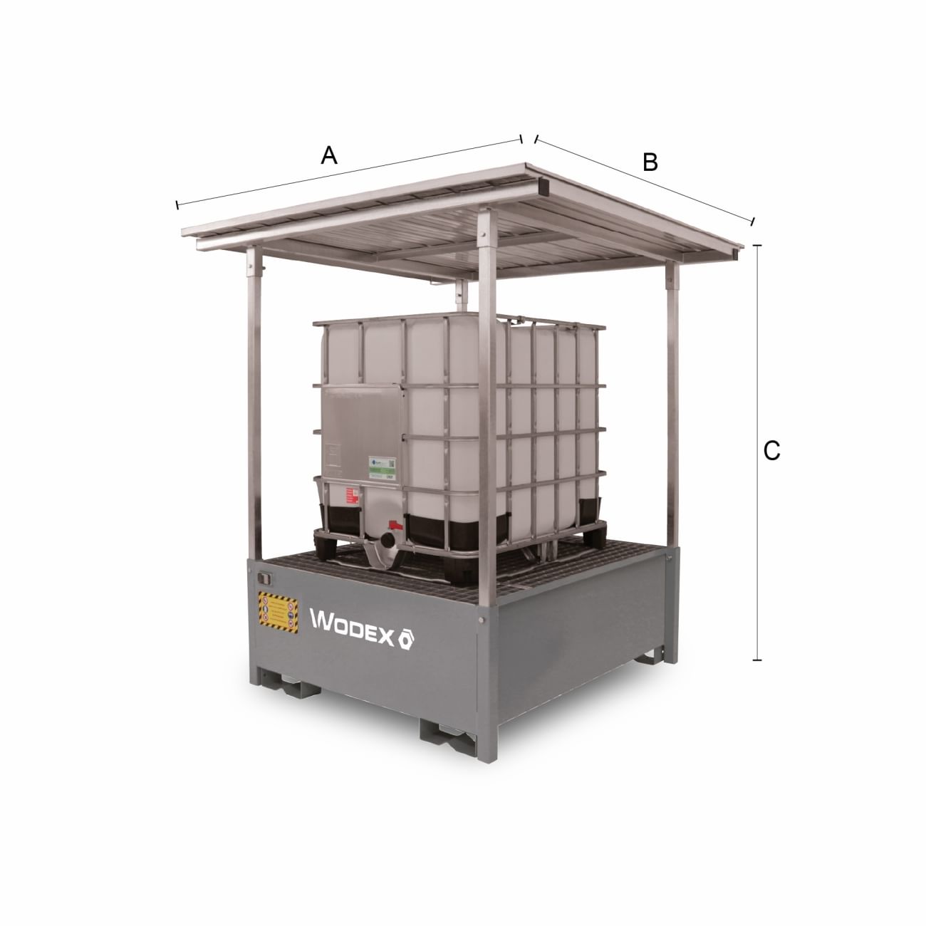 Collecting tank with canopy for 1000 L cisterns WODEX WX9910