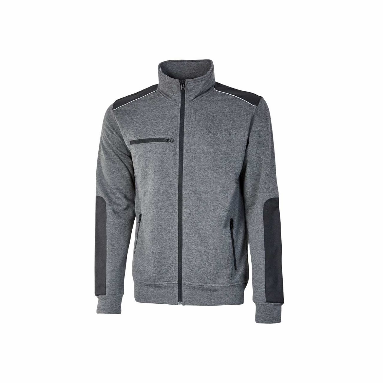 Full zip sweatshirt with reinforcements and silver reflex inserts SNUG U-POWER