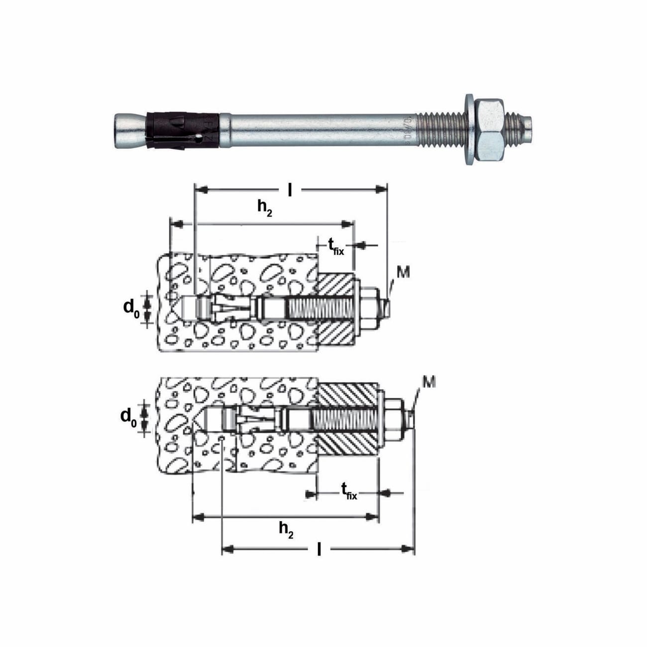 Bolt anchor for cracked concrete and seismic applications FAZ II FISCHER