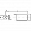 Impugnature cilindriche girevoli in duroplasto con filetto maschio e predisposizione per bloccaggio WRK