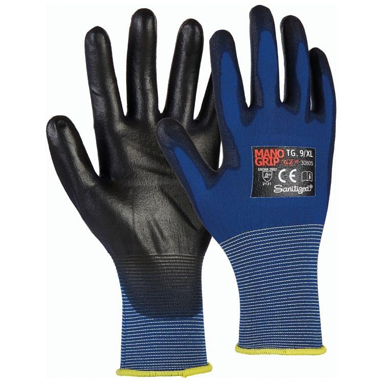 Work gloves in nylon light weight coated in polyurethane MANOGRIP 30805