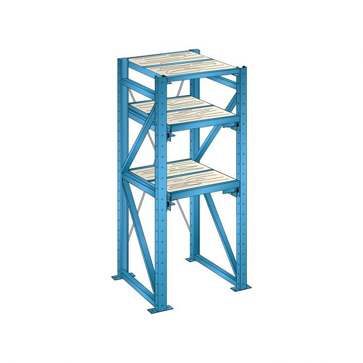 Shelving with extractable shelves for heavy goods LISTA