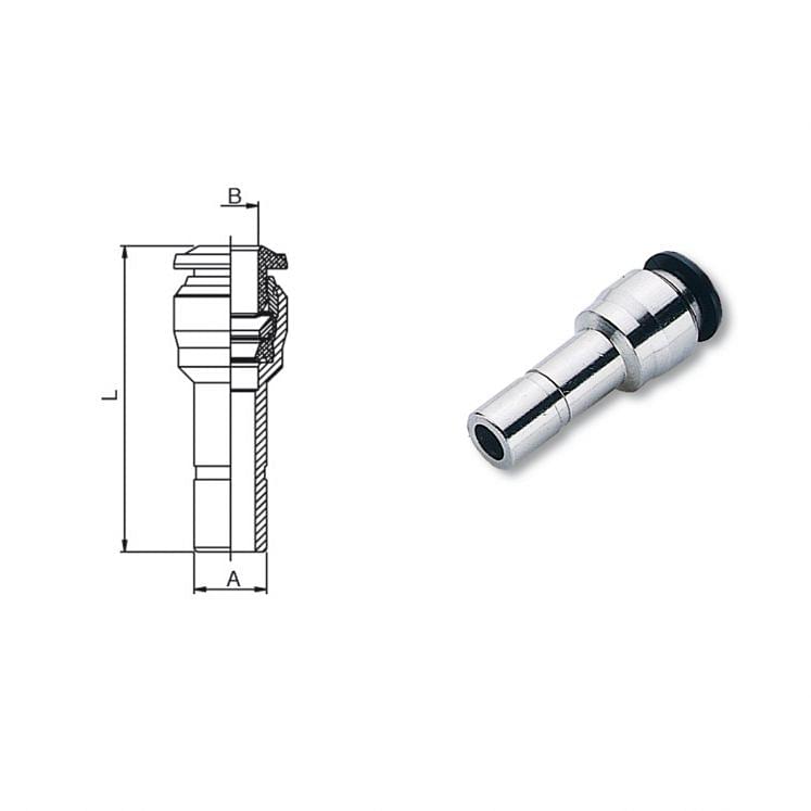 Quick reductions push to connect fittings in nickel-plated brass and acetalic resin AIGNEP 50700N
