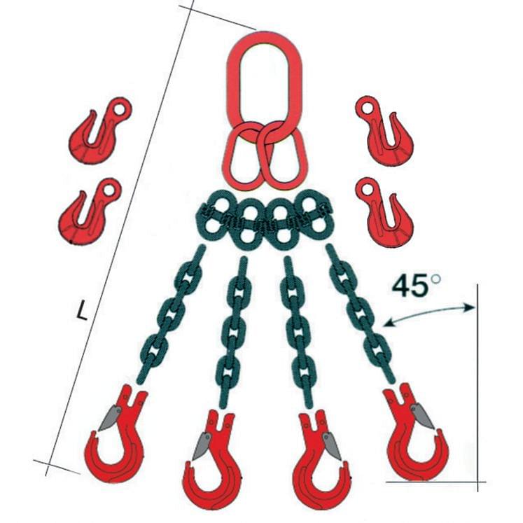 Lifting chain sling with four arms M7458
