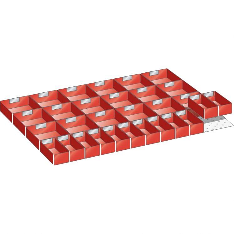 Set of subdivision material for drawers in plastic boxes 54x36 E LISTA