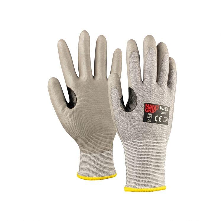Cut resistant gloves coated in polyurethane D cut