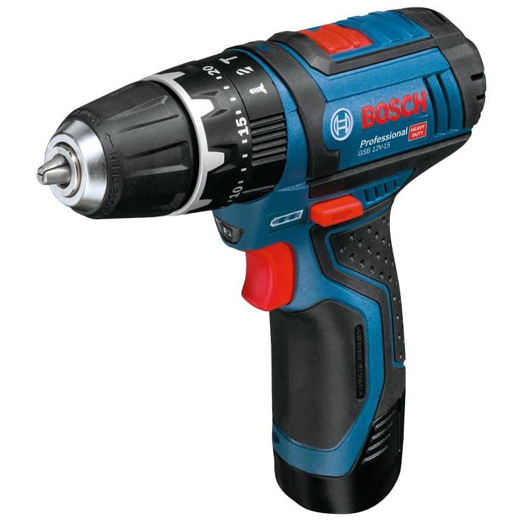 Cordless screwdriver drills with battery percussion 12V BOSCH GSB 12V-15 PROFESSIONAL