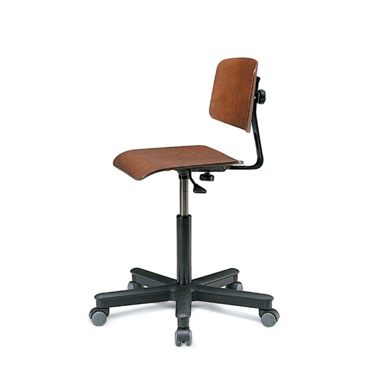Swivel chairs with lift adjustment with self-locking wheels