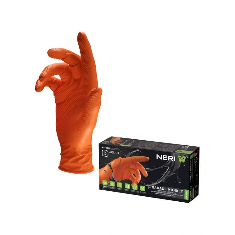 Disposable gloves in embossed nitrile