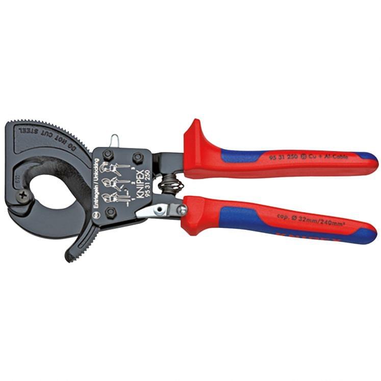 Ratchet action cable cutters for copper and aluminum cable ø 32 mm KNIPEX 95 31 250