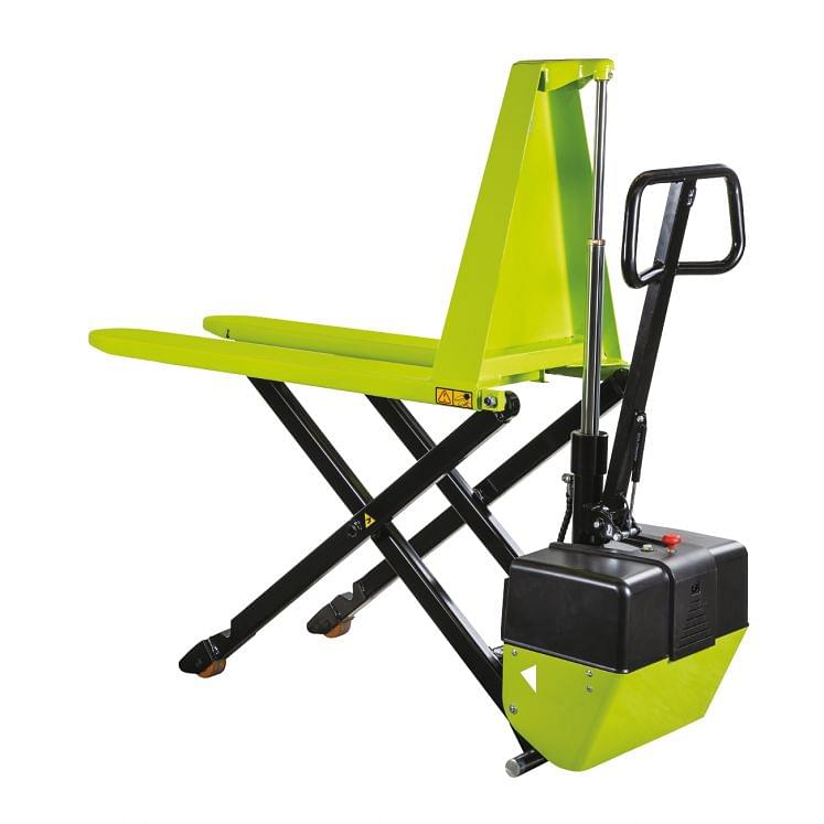 Pallet truck with pantograph function and self-leveling system
