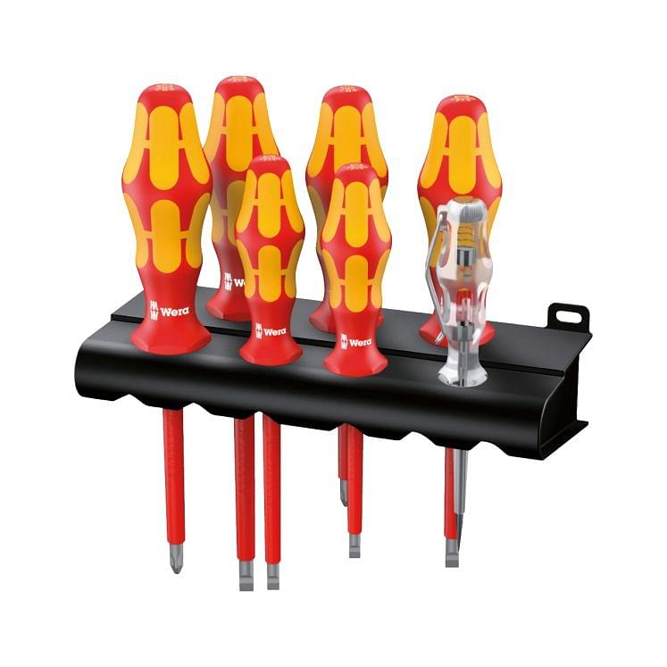 Set of screwdrivers insulated series 1000 Volts Kraftform Plus WERA 160 I/7 VDE
