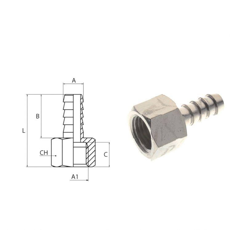 Female hose connections with threaded head AIGNEP 3050