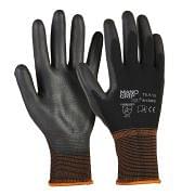 Work gloves in nylon coated in black polyurethane Safety equipment 37812 0